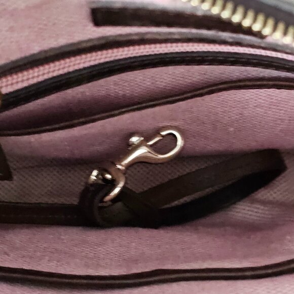 Dooney & Bourke Croc Embossed Tortoise Leather Red Crossbody Hand Bag - Picture 4 of 13